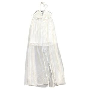 Hekka Croche Halter Maxi Dress in White, Size L​​​​​​​